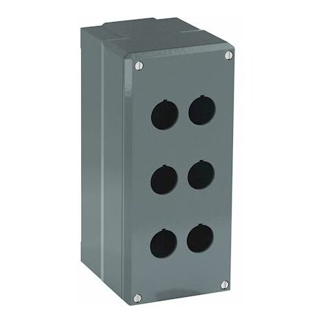 Boîtier de bouton-poussoir ABB Modular Metal, 6 découpes, en Aluminium Gris ( Prix pour 1 )