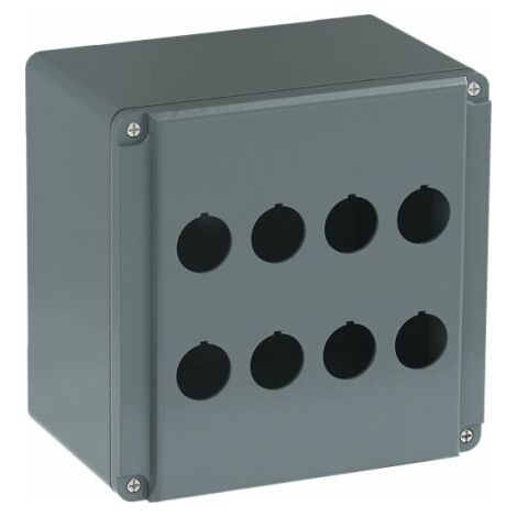 Boîtier de bouton-poussoir ABB Modular Metal, 8 découpes, en Aluminium Gris ( Prix pour 1 )