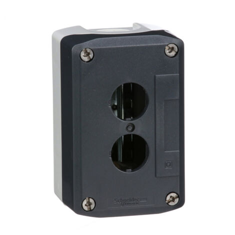 Boîtier de bouton-poussoir Schneider Electric Harmony XALD, 2 découpes, en Plastique Gris, Ø 22mm ( Prix pour 1 )