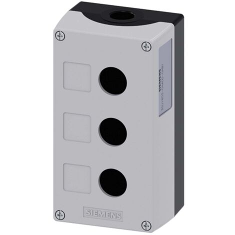 Boîtier de bouton-poussoir Siemens SIRIUS ACT, 3 découpes, en Métal Gris, Ø 22mm ( Prix pour 1 )