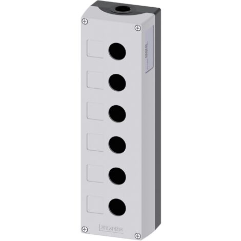 Boîtier de bouton-poussoir Siemens SIRIUS ACT, 6 découpes, en Métal Gris, Ø 22mm ( Prix pour 1 )