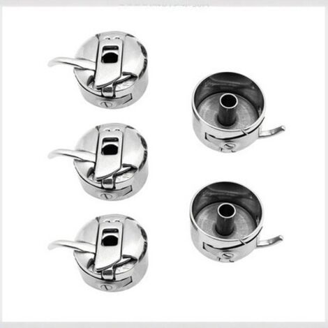Boîtier de canette 5 pièces pour machines à coudre domestiques, boîte à fil à broder 5 pièces, pièces de rechange pour boîte à fil à coudre en métal.