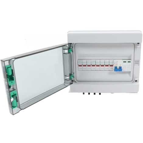 Boîtier de Combinaison PV à 4 Cordes avec Parafoudre, Fusible 15 A, Disjoncteur 63 A, Boîtier de Combinaison Solaire IP67 pour Système de Panneau Solaire On/Off Grid