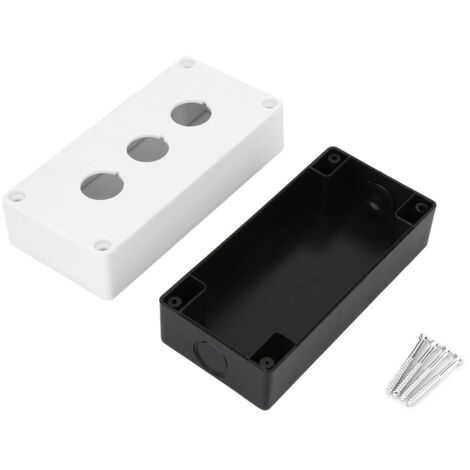 Boîtier de Commande Étanche BX3 Blanc avec Interrupteur Bouton-Poussoir 22mm 3 Trous