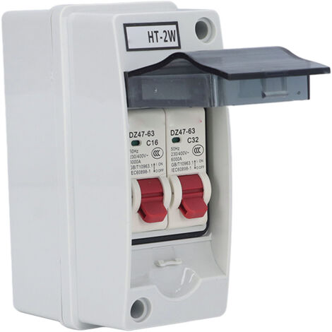 Boîtier de Commutateur Étanche IP65 2 Pôles Ignifuge pour Extérieur 16A 32A