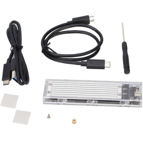 Boîtier de Conversion NVME M.2 vers USB Type-C 10Gbps Transparent Argenté