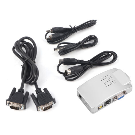 Boîtier de Conversion Universel PC vers TV - Adaptateur VGA vers AV RCA pour Ordinateur Portable