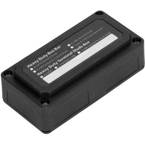 Boîtier de distribution d'alimentation 48V 300A avec bornes à vis M10, boîtier de barres omnibus noir