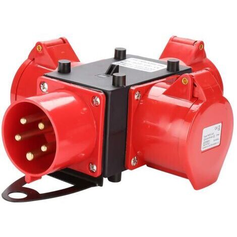 Boîtier de distribution électrique pour chantier - AJ-1605D-2 32A - avec couvercle de protection, adapté aux chantiers de construction