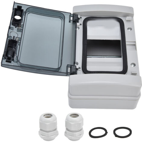 Boîtier de Distribution Étanche IP65 4 Voies avec Couvercle Transparent pour Rail DIN