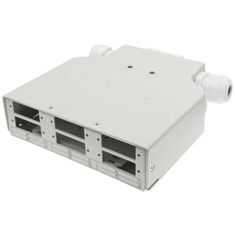 Boîtier de distribution fibre optique pour rail DIN 6xSC duplex / 6xLC quad avec plaque avant ALANTEC