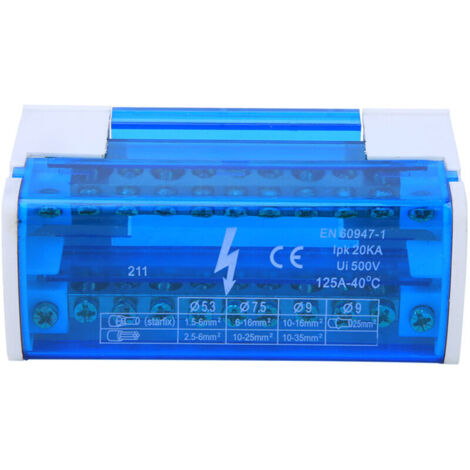 Boîtier de distribution terminal Rail DIN 2 niveaux monophasé avec couvercle anti-poussière transparent 211