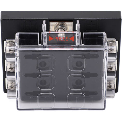 Boîtier de fusibles étanche 6 circuits ATC/ATO avec borne de masse pour véhicule, utilitaire, camping-car, 12-36V DC