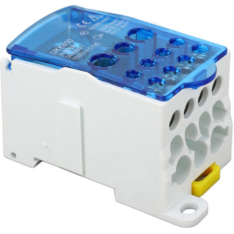 Boîtier de Jonction à Bornes Universel pour Rail DIN, Distribution d'Alimentation Principale 400A 690V Bleu