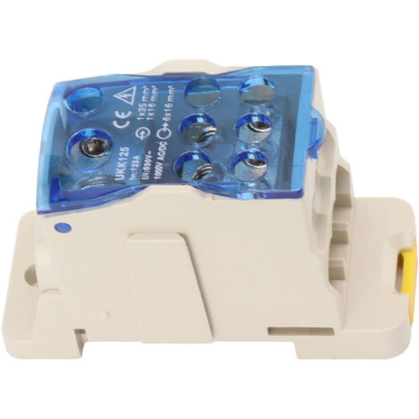 Boîtier de jonction électrique 125A pour rail DIN, 1000V AC/DC avec bornes et connecteur