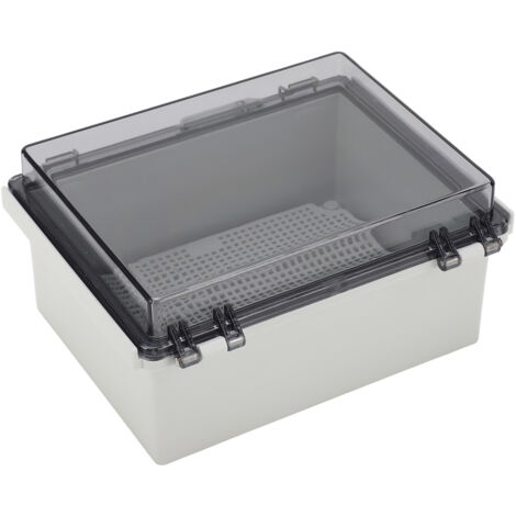 Boîtier de jonction étanche IP65 ABS avec couvercle transparent, pour installations électriques extérieures et intérieures.
