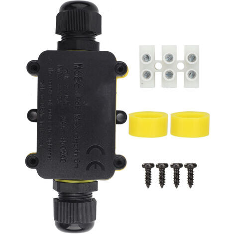 Boîtier de jonction étanche IP68 pour éclairage LED extérieur - Modèle M686 Noir