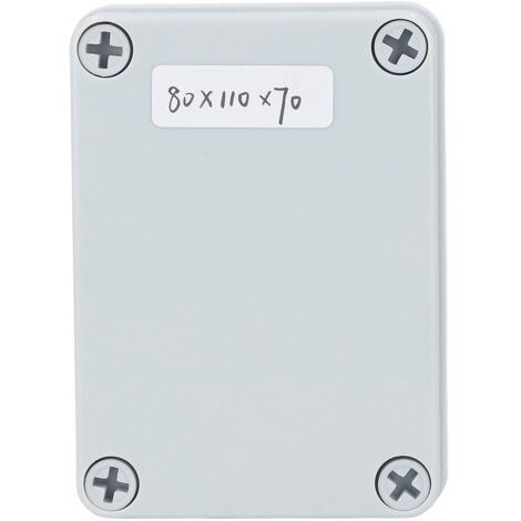 Boîtier de jonction IP67 étanche en ABS gris, plaque de fixation pour installations électriques et projets DIY.