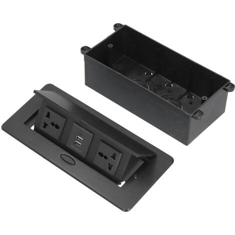 Boîtier de Prise Double USB avec Ports Pop-Up, 250V pour Bureau et Maison