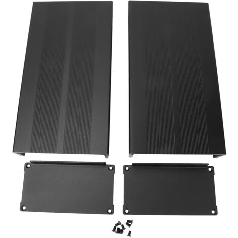 Boîtier de Projet Électronique DIY en Aluminium avec Dissipation Thermique, Plaque Noire Sablée