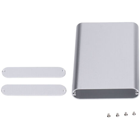 Boîtier de Projet en Alliage d'Aluminium Argenté Sablé Mat pour Circuit Imprimé Câblage PCB