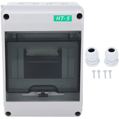 Boîtier de Protection Étanche IP65 5 Voies avec Couvercle Transparent pour Disjoncteurs - Intérieur/Extérieur