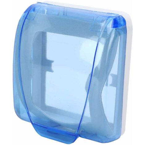 Boîtier de Protection Étanche Universel 86 Type pour Interrupteur et Prise - Transparent, Salle de Bain, Bleu