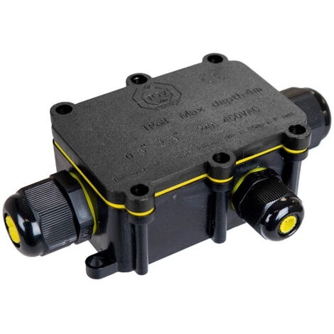 Boitier de raccordement 3 brins pour luminaires ip68 outdoor 8x5,2x3,7cm black series. solera