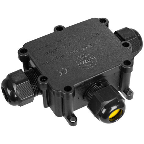 Boitier De Raccordement 3 Brins Pour Luminaires Ip68 Outdoor Black Series. Dimensions 9,3x7,3x3,8cm. (RETRACTILÉ) Solera Bk-3pt