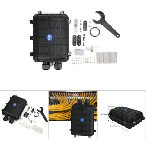 Boîtier de raccordement fibre optique 1 entrée 1 sortie IP68 étanche pour câble 48 fibres