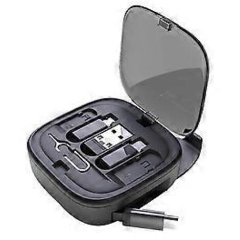 Boîtier de rangement multifonction pour câble de charge rapide 60 W et adaptateur universel pour support de téléphone portable