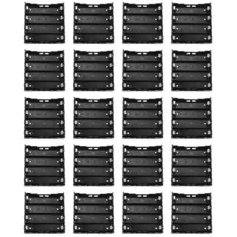 Boîtier de rangement noir pour 20 piles (4 x 13,7 V 18650)