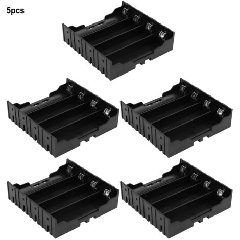 Boîtier de rangement pour 4 piles 18650 avec connecteurs rigides - 5 pièces - Système d'alimentation compact