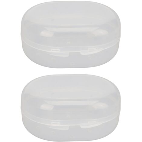 Boîtier de Rangement Transparent pour Bouchons d'Oreilles de Natation - 2 Pièces avec Fermeture à Clip et Aérations