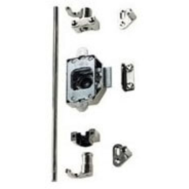 Junie - Boîtier de serrure espagnolette zamac - Décor : Nickelé