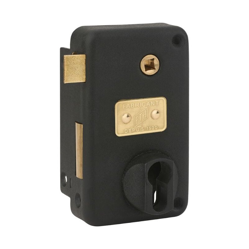 Boitier de serrure verticale en applique AH45 à fouillot, gauche, 75x130mm, axe 45mm, entr'axe 70mm, noir mat