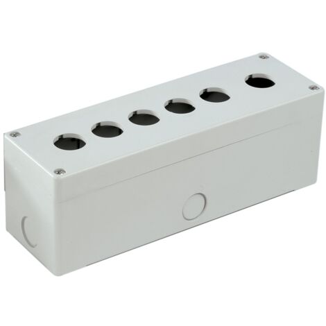 Boîtier de station de commande RS PRO, 6 découpes, en Plastique Gris, Ø 22mm ( Prix pour 1 )