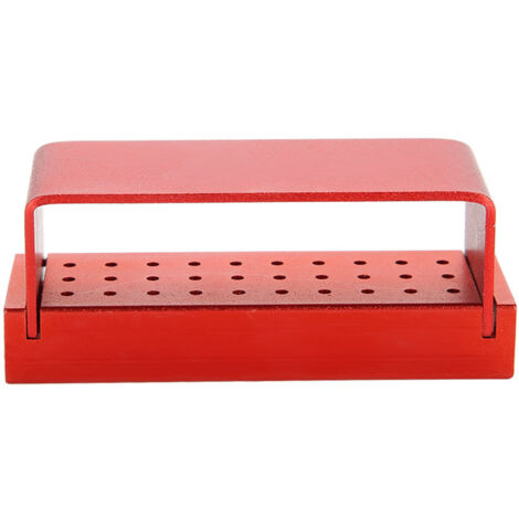 Boîtier de Stérilisation en Aluminium pour Fraises Dentaires, Porte-Blocs Autoclavable Rouge