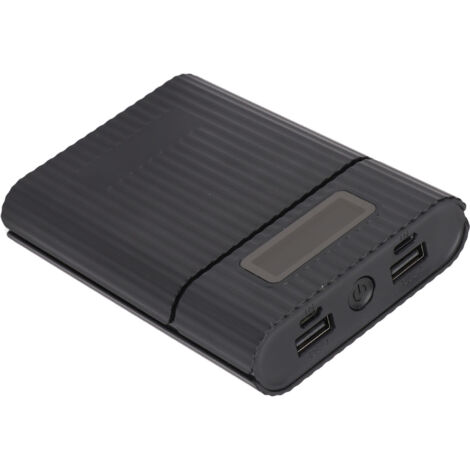 Boîtier de Stockage pour Batteries 4x18650 avec Affichage LED et Entrée Micro USB - Noir