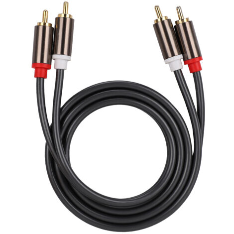 Boîtier en Alliage d'Aluminium, Connecteur Doré, Fil de Cuivre Étain - Câble Audio pour Téléviseur et Lecteur CD (1 Mètre)