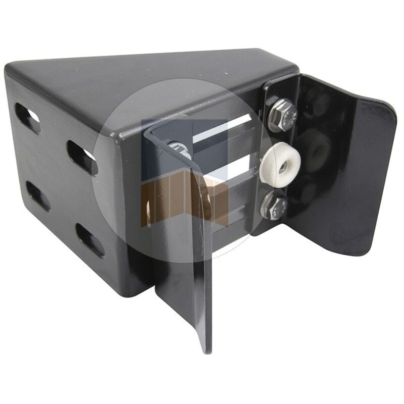 Boîtier en Aluminium quatre points de fixation avec u pour serrure de portail coulissant à encastrer, en applique Finition: Blanc Ral 9010 - Portac