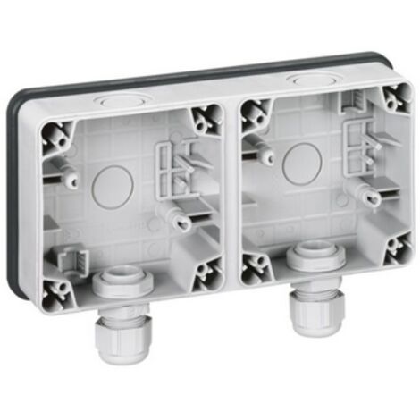 Boîtier étanche 2 postes horizontaux Plexo IP66 composable gris LEGRAND 090493