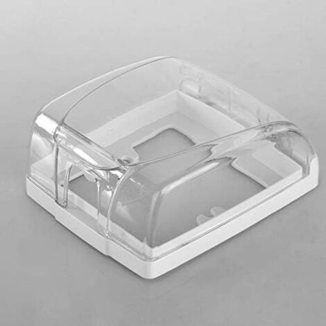 Boîtier étanche en plastique pour interrupteur mural, sonnette de porte, couvercle à rabat pour la maison (transparent)