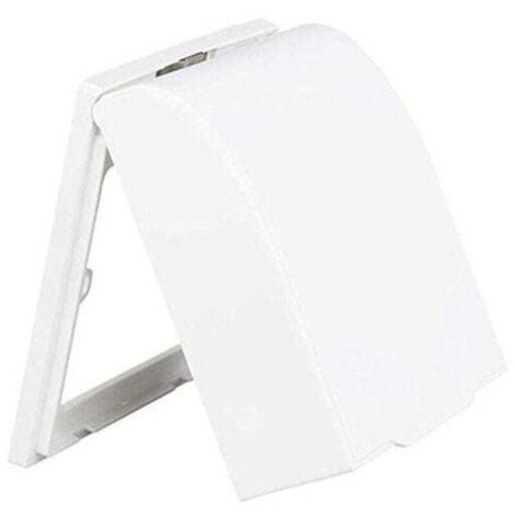 Boîtier étanche en plastique pour interrupteur mural, sonnette de porte, couvercle rabattable pour la maison (blanc)