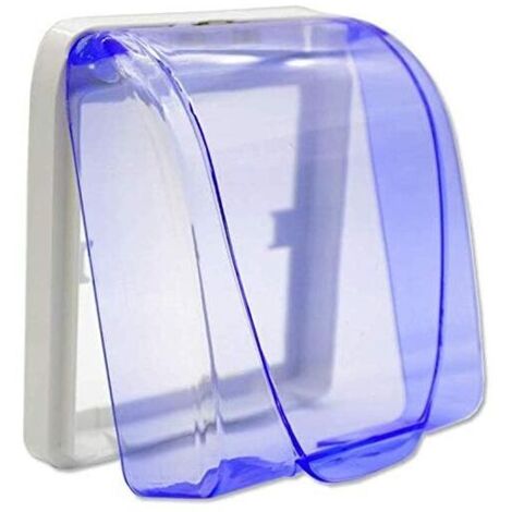 Boîtier étanche en plastique pour interrupteur mural, sonnette de porte, couvercle rabattable pour la maison (bleu)