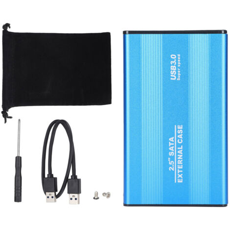 Boîtier Externe HDD 3TB USB 3.0 Plug & Play pour PC/Mac, Disque Dur SSD Externe de Stockage Bleu