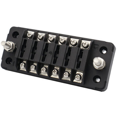 boitier fusible 12v auto 6 voies boite fusible pour ATO/ATC 1-20A fusible connecteur à vis porte-fusible avec fusible，1255.2cm