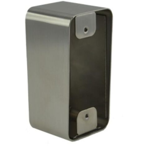 Boîtier inox en 42 x 87 x 38-42 mm pour mise en applique des boutons sur platine de 84.5 x 39.5 mm - IZYX SYSTEMS