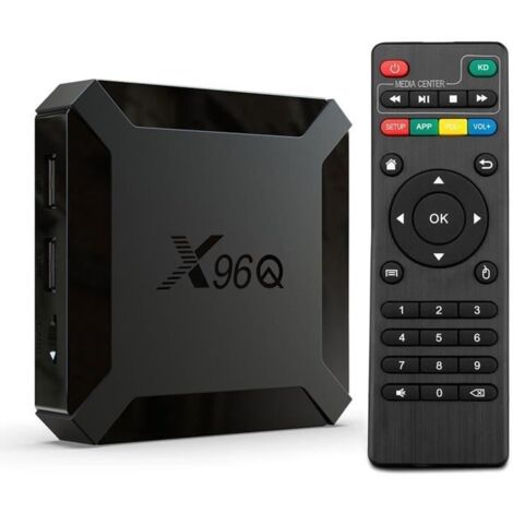 Boitier iptv Android 10.0 TV Box X96Q H313 Quad Core 2 Go+16 Go de Rom 4K WiFi 2.4Ghz Mini Smart TV Box Lecteur Multimédia