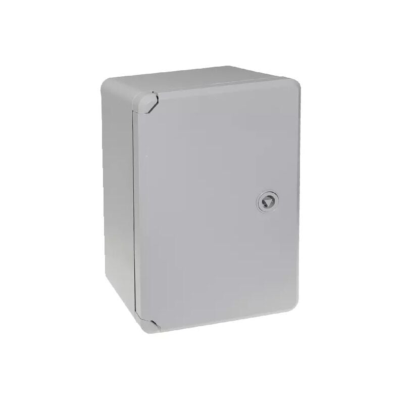 Coffret mural haute-résistance boîtier 300 x 200 x 130 - Porte pleine / Serrure triangle / Plaque montage / IP65 / abs